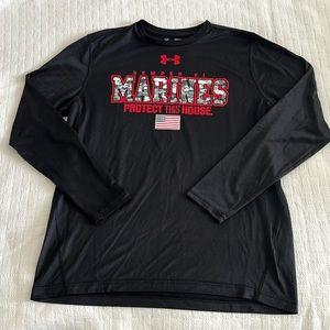 Under Armour Long Sleeve Semper Fi Marines Protect this House DriFit Tee - MensM